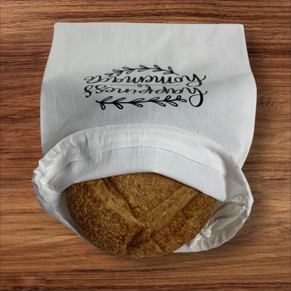 Farmhouse Linen Sourdough Handmade Bread Bag, Reusable Cotton Bread Bag - Picture 2 of 5